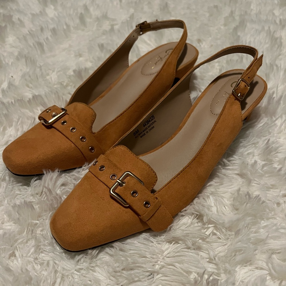 Comfort Est. 1946 Mustard Yellow Retro Sling Back Heels